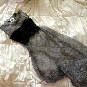 The ragged prist silver mesh maxi dress